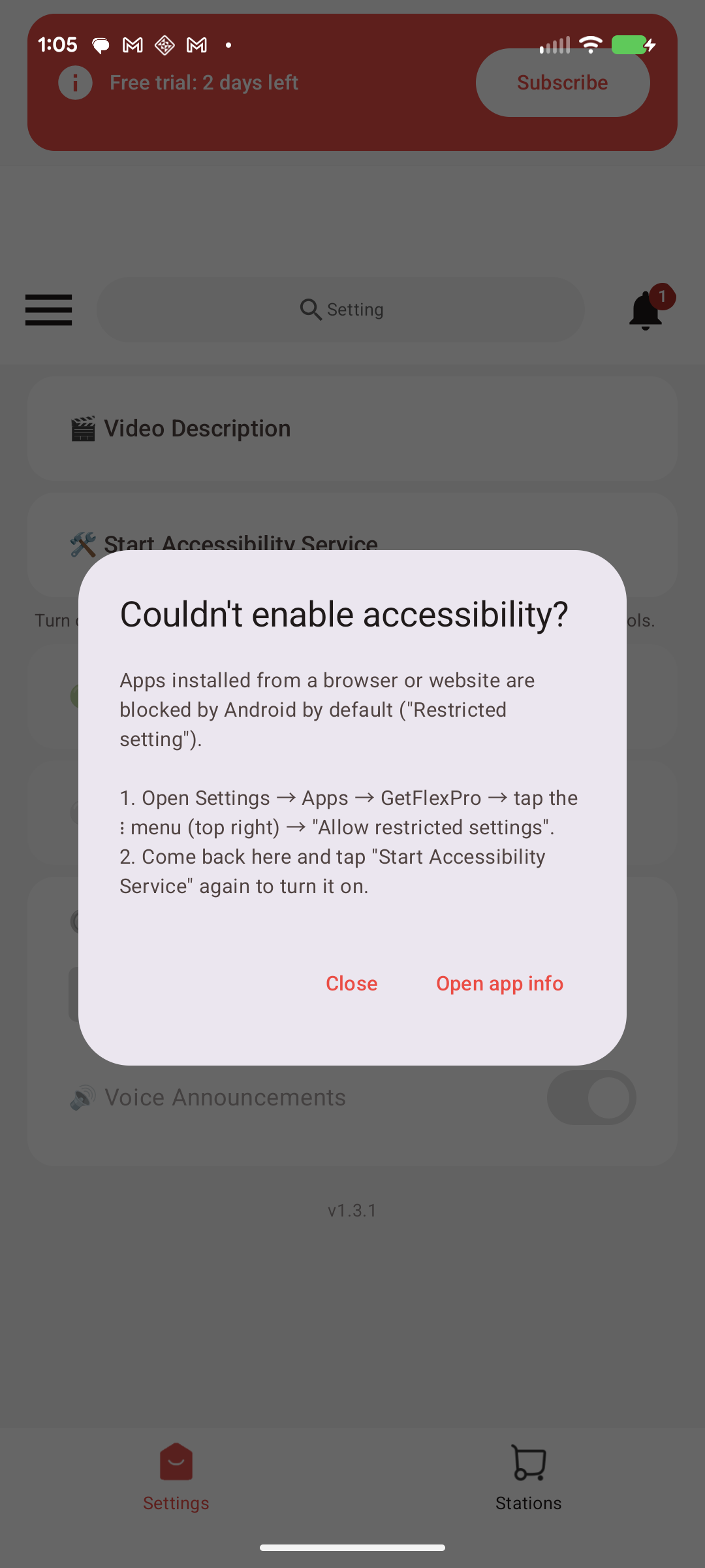 The app shows a help tip